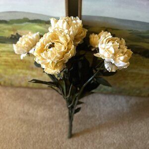 Bouquet of Faux, Off-White Peonies